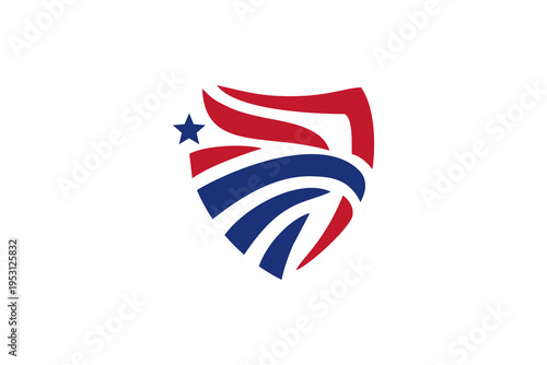 Patriotic shield Eagle Head Logo