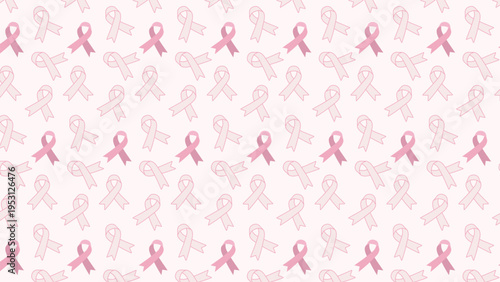 Elegant light pink ribbon line art pattern backdrop for aesthetic feminine healthcare and wellness branding materials