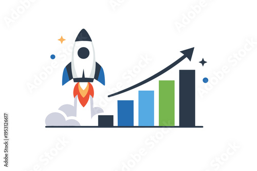 Growing illustration background svg image scaling vector no isolated simple style generation