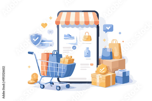 Image simple generation mobile vector experience cart shopping products ui online icon