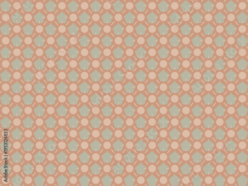 Geometric Repeating Pattern in Peach and Grey vector background