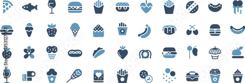 Culinary Delights: A vibrant array of food icons, artfully arranged, promising a feast for the eyes and a celebration of diverse flavors.