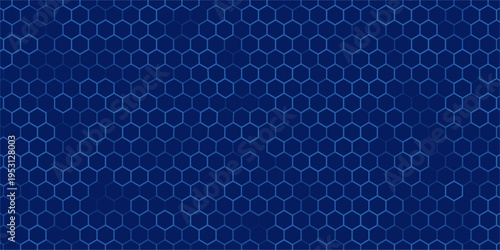 Abstract Digital Blue Hexagons Pattern Business or Science Research Background. Medical or Tech Innovation Online Webinar Presentation Event. Conference or Forum Vector Illustration Backdrop.