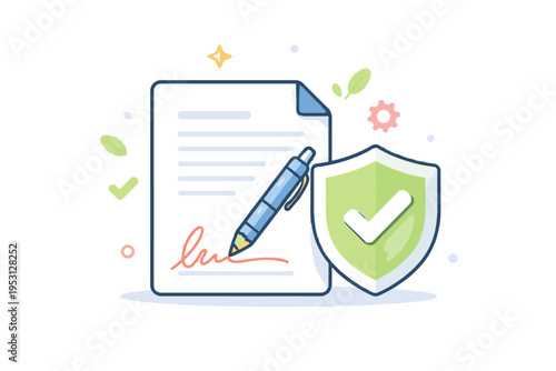 Illustration white document style isolated no vector icon simple signature generation image