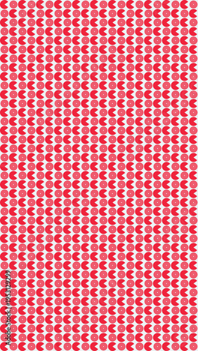 Seamless Red and White Floral Pattern Background vector background