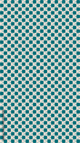 Teal and Beige Checkered Seamless Pattern vector background