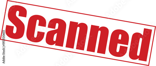 Scanned stamp in red color on for approval or verification purposes instantly