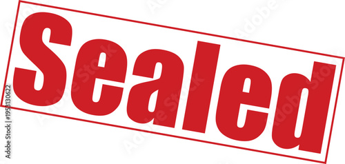 Sealed stamp with red text