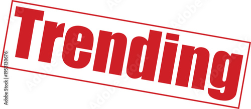 Trending stamp with red text