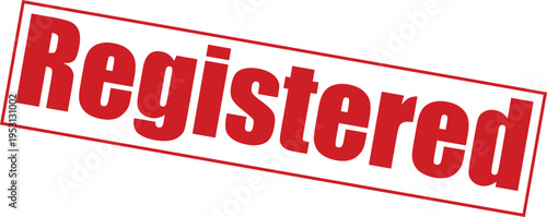 Registered stamp in red color for official documents