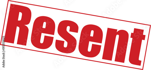Red resent stamp on with bold font and rectangular border