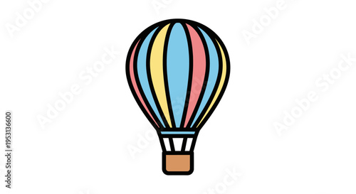 Colorful hot air balloon ride.