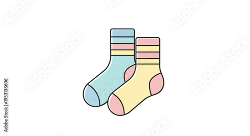 Colorful striped socks for feet.