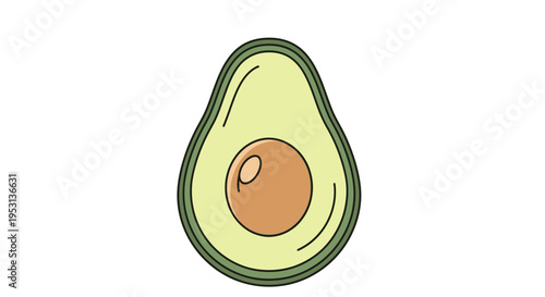 Avocado Fruit With Brown Pit Inside.