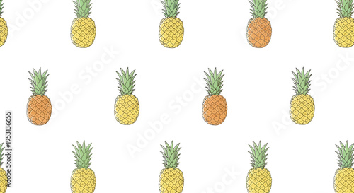 Pineapple Fruit Pattern Closeup View.