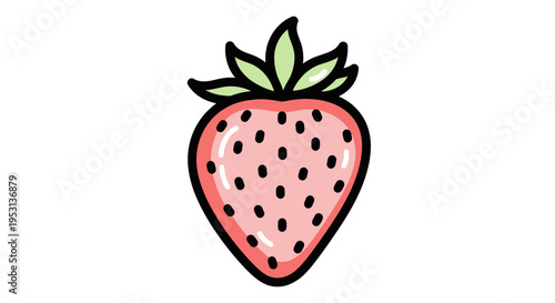 Fresh Strawberry Fruit Illustration.