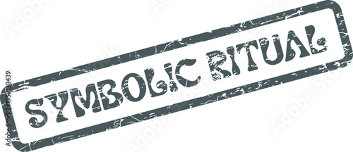 Aged textured rectangle stamp featuring the profound words Symbolic Ritual perfect for cultural or ceremonial themes