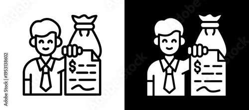 Debt Recovery whiteblack icon