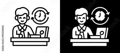 Work Recovery whiteblack icon