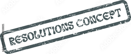 An authentic grunge rubber stamp impression highlighting the significant resolutions concept for personal goals