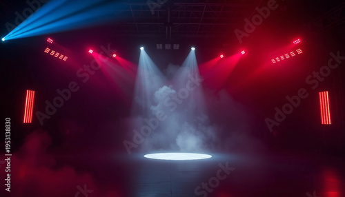 Stage lighting. Light beams on the stage