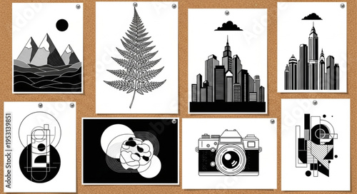 Black and white cityscapes collection.