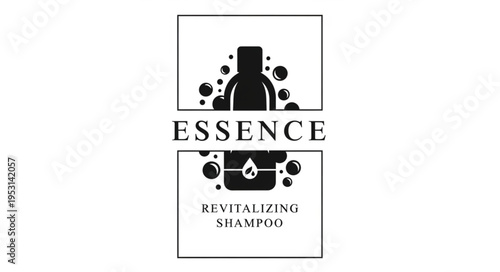 Black and white shampoo bottle.