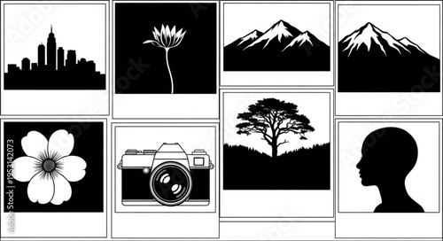 Black and white silhouette icons.