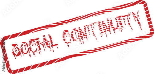 Official Social Continuity red stamp ensuring community connection and ongoing societal functions