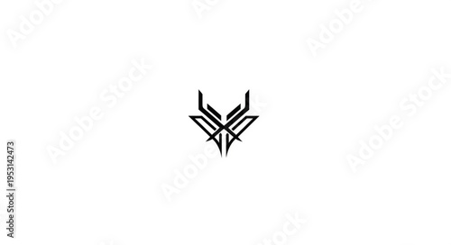 Black Deer Skull Icon Symbol.