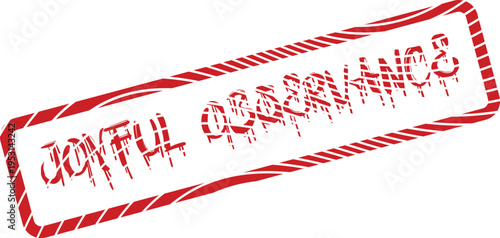 Joyful Observance Stamped Mark in Red for Festive Events and Special Occasions