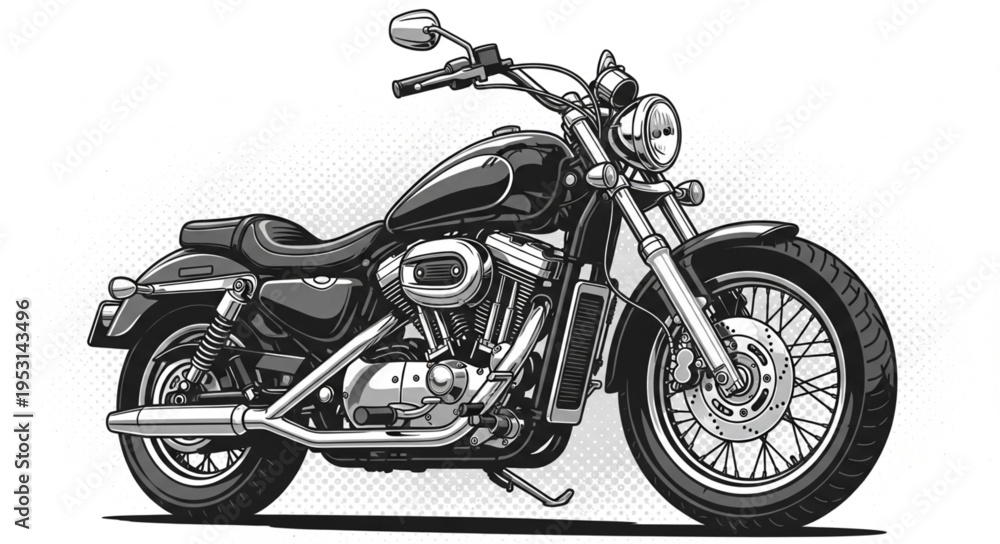 Φωτογραφία Black motorcycle with chrome details.