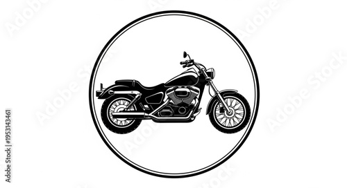 Black Motorcycle Side View Illustration.
