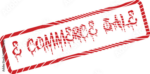 Red rubber stamp displaying E Commerce Sale for online shopping deals