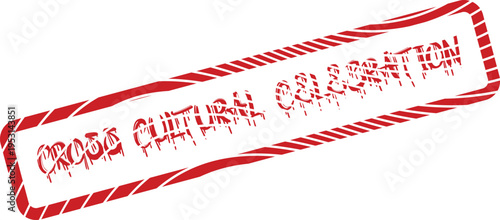 Distressed red rubber stamp with Cross Cultural Collaboration text on a clean white surface
