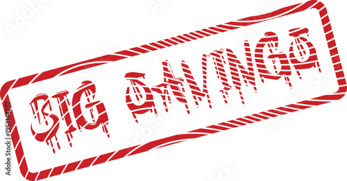 Big Savings Red Rubber Stamp Design for Promotional Marketing and Discount Campaigns