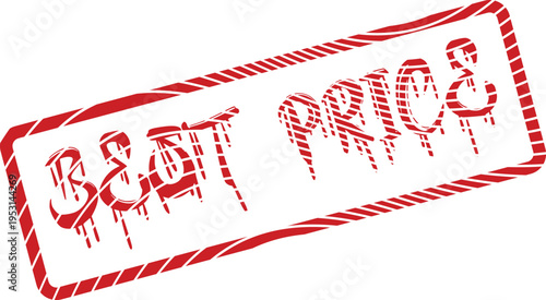 Red rubber stamp guaranteeing the best price for any product or service