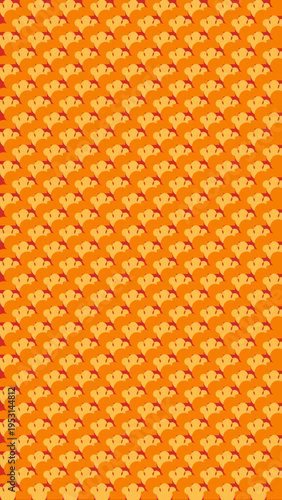 Abstract Geometric Pattern in Orange and Red