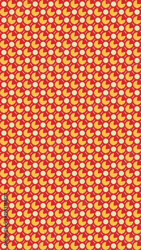 Retro Geometric Pattern with Circles and Half Circles