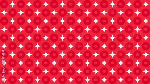 Red Donut and Star Geometric Pattern