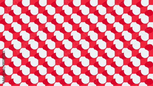 Repeating Red and White Rounded Square Pattern Background