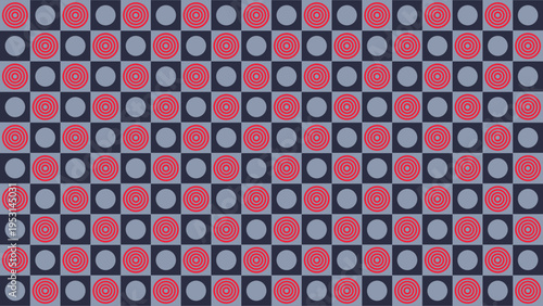 Abstract Geometric Pattern with Circles and Squares