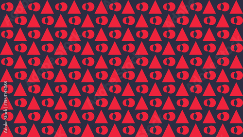 Red Triangle And Eye Pattern On Dark Blue Background