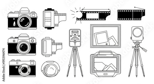 Cameras and photography equipment tools.