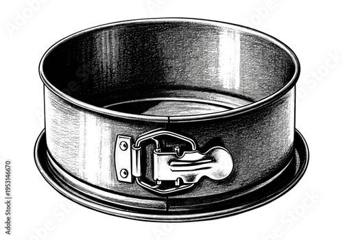 Springform pan with removable bottom and latch for easy cake release