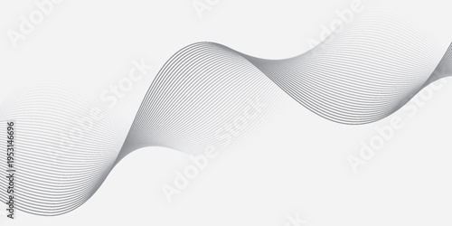 Abstract wave element for design. Digital frequency track equalizer. Stylized line art background. Vector illustration. Wave with lines created using blend tool.