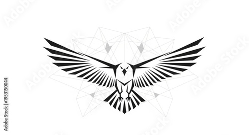 Flying Eagle Bird Silhouette Design.