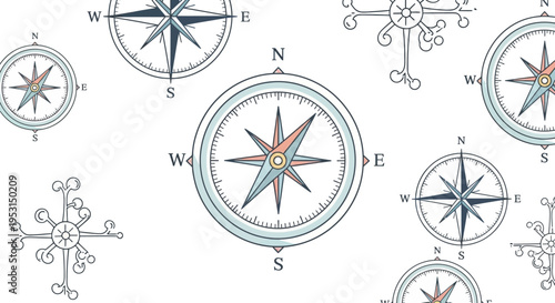 Compass Navigation Tool Direction Indicator.