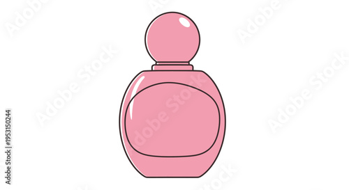 Pink perfume bottle with stopper.
