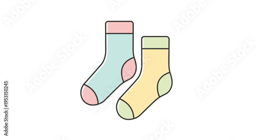 Colorful Pair of Socks Displayed.